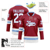 Custom Maroon White-Light Blue Hockey Lace Neck Jersey