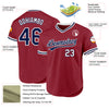 Custom Maroon Navy-White Authentic Throwback Baseball Jersey