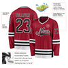 Custom Maroon Black-White Hockey Jersey