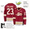 Custom Maroon White-Old Gold Hockey Jersey