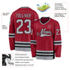 Custom Maroon Gray-Black Hockey Jersey