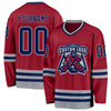 Custom Maroon Navy-Gray Hockey Jersey