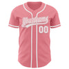 Custom Medium Pink White Authentic Baseball Jersey