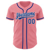 Custom Medium Pink Royal-White Authentic Baseball Jersey