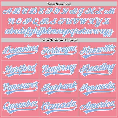 Custom Medium Pink Light Blue-White Authentic Baseball Jersey