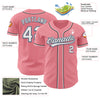 Custom Medium Pink Black-Light Blue Authentic Baseball Jersey