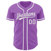 Custom Medium Purple White Authentic Baseball Jersey