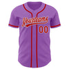 Custom Medium Purple Red-White Authentic Baseball Jersey