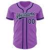 Custom Medium Purple Navy-White Authentic Baseball Jersey