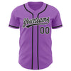 Custom Medium Purple Black-White Authentic Baseball Jersey