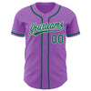 Custom Medium Purple Kelly Green-White Authentic Baseball Jersey