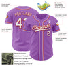 Custom Medium Purple White-Red Authentic Baseball Jersey