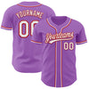 Custom Medium Purple White-Red Authentic Baseball Jersey