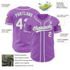 Custom Medium Purple White-Gray Authentic Baseball Jersey