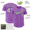 Custom Medium Purple White-Black Authentic Baseball Jersey