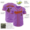 Custom Medium Purple Black-Orange Authentic Baseball Jersey