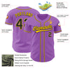 Custom Medium Purple Black-Yellow Authentic Baseball Jersey