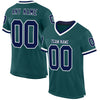 Custom Midnight Green Navy-White Mesh Authentic Throwback Football Jersey