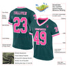 Custom Midnight Green Pink-White Mesh Authentic Throwback Football Jersey