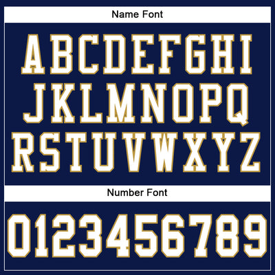 Custom Navy White-Old Gold Mesh Authentic Football Jersey