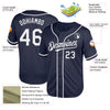 Custom Navy White Mesh Authentic Throwback Baseball Jersey