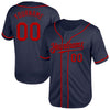 Custom Navy Red Mesh Authentic Throwback Baseball Jersey