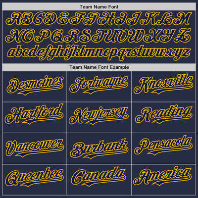 Custom Navy Gold Mesh Authentic Throwback Baseball Jersey