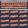 Custom Navy Orange-White Mesh Authentic Throwback Baseball Jersey