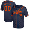 Custom Navy Orange Mesh Authentic Throwback Baseball Jersey