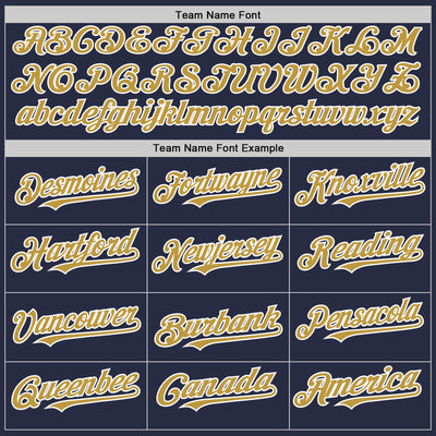 Custom Navy Old Gold-White Mesh Authentic Throwback Baseball Jersey