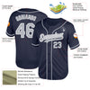 Custom Navy Gray-White Mesh Authentic Throwback Baseball Jersey