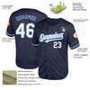 Custom Navy White-Light Blue Mesh Authentic Throwback Baseball Jersey