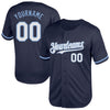 Custom Navy White-Light Blue Mesh Authentic Throwback Baseball Jersey