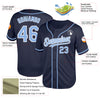 Custom Navy Light Blue-White Mesh Authentic Throwback Baseball Jersey