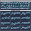 Custom Navy Gray-Teal Mesh Authentic Throwback Baseball Jersey