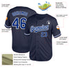 Custom Navy Royal-White Mesh Authentic Throwback Baseball Jersey