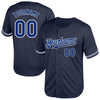 Custom Navy Royal-White Mesh Authentic Throwback Baseball Jersey