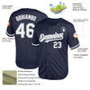 Custom Navy White-Gray Mesh Authentic Throwback Baseball Jersey