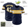 Custom Navy White-Gold Authentic Baseball Jersey