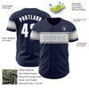 Custom Navy White-Gray Authentic Baseball Jersey