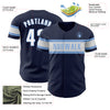 Custom Navy White-Light Blue Authentic Baseball Jersey