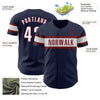 Custom Navy White-Crimson Authentic Baseball Jersey