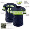 Custom Navy White-Neon Green Authentic Baseball Jersey