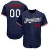 Custom Navy White-Red Authentic Baseball Jersey