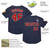 Custom Navy Red-White Mesh Authentic Throwback Baseball Jersey