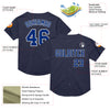 Custom Navy Royal-White Mesh Authentic Throwback Baseball Jersey