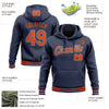 Custom Stitched Navy Orange-White Sports Pullover Sweatshirt Hoodie