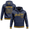 Custom Stitched Navy Gold Sports Pullover Sweatshirt Hoodie