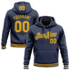 Custom Stitched Navy Gold Sports Pullover Sweatshirt Hoodie