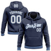 Custom Stitched Navy White-Light Blue Sports Pullover Sweatshirt Hoodie